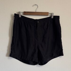 Ganni Black Silk Shorts